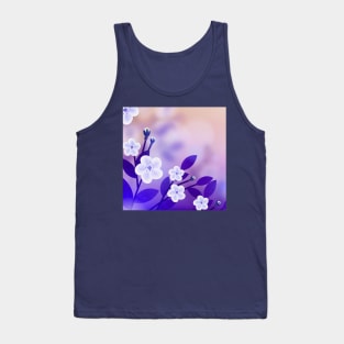 Flowers art Blue Tank Top